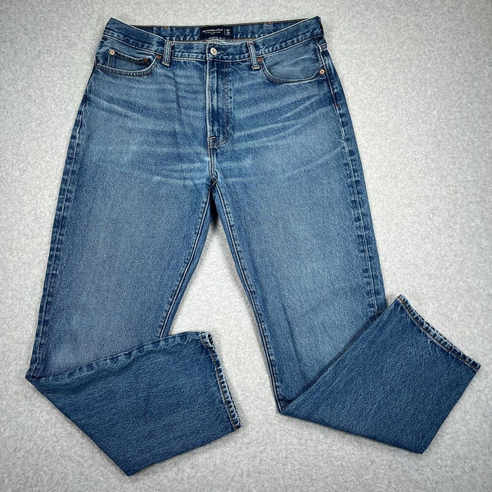 Abercrombie & Fitch Authentic Rigid Denim Loose Jeans Mens 36x34 (36x32) Medium